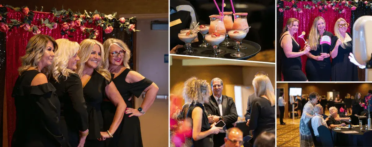 A collage of partygoers at the Little Black Dress Event